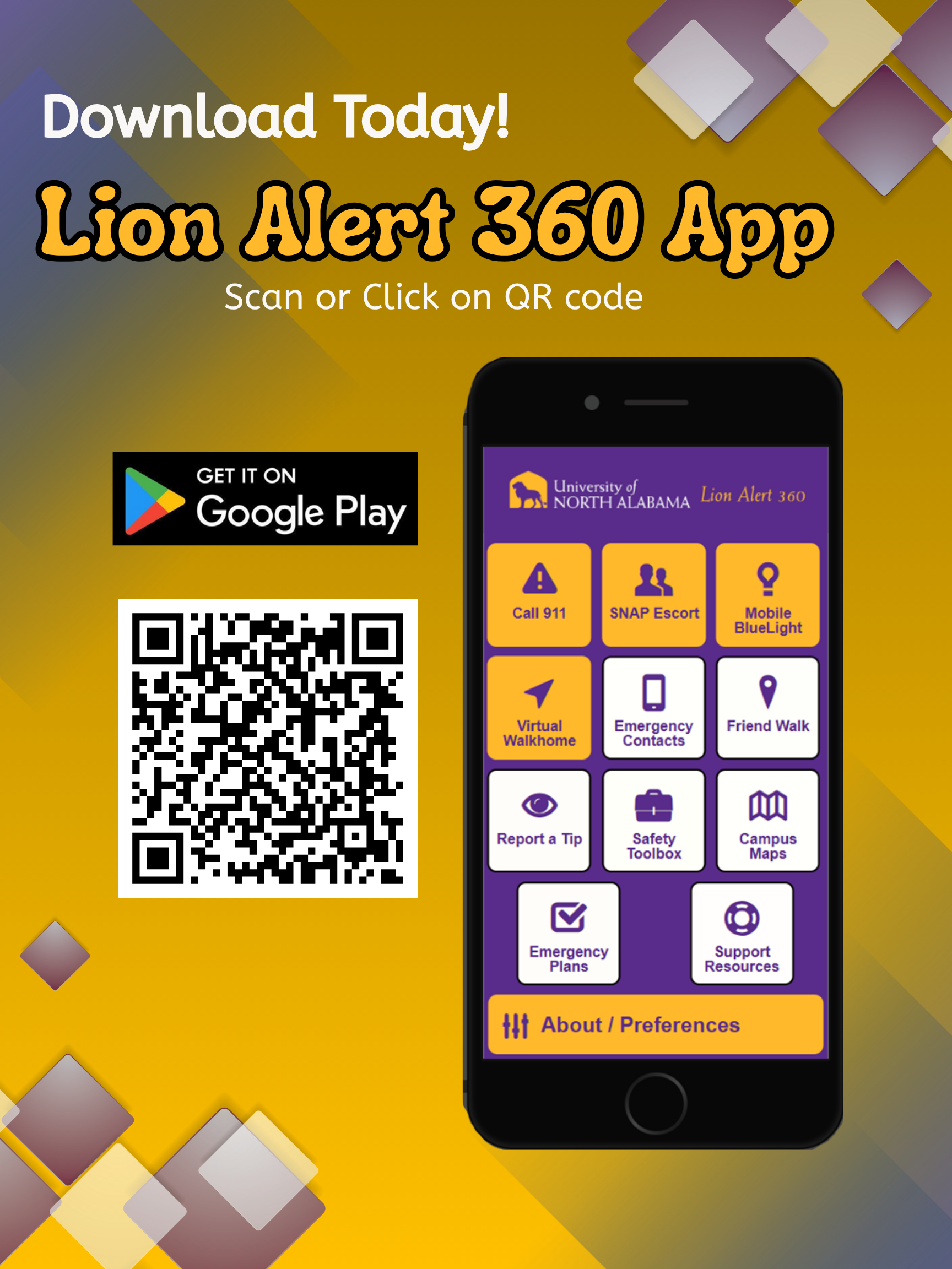 Google Play link and QR