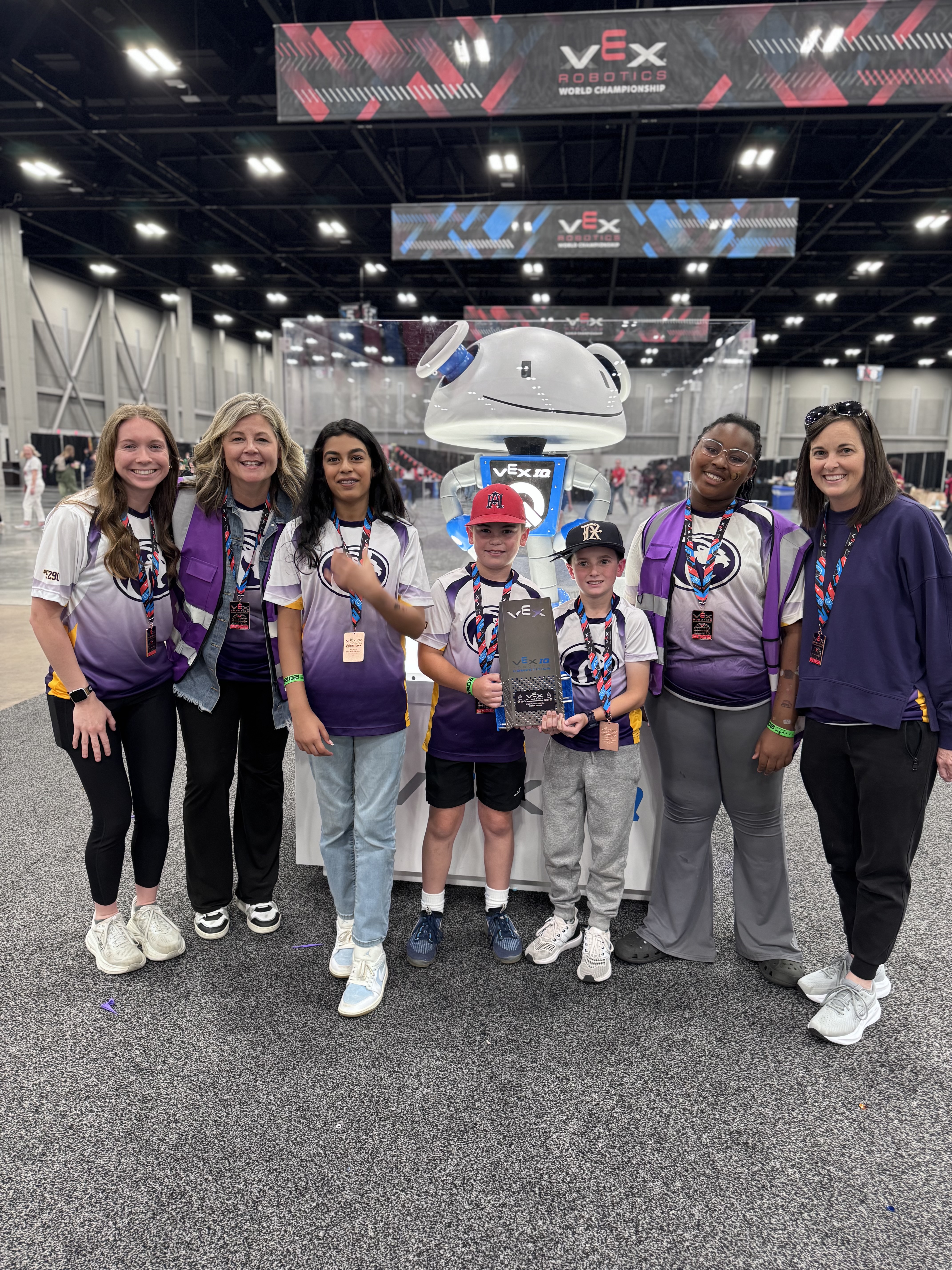 Members of the Kilby Laboratory Team won the Energy Award in their division at the 2026 VEX Robotics World Championship.