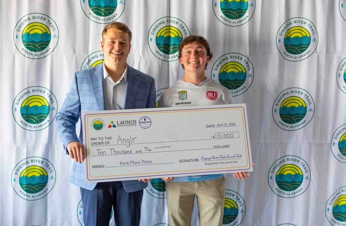 Hayden Blakely, left, and Sam Hathcock took first place as part of this year's Singing River Trail Launch Tank Competition.
