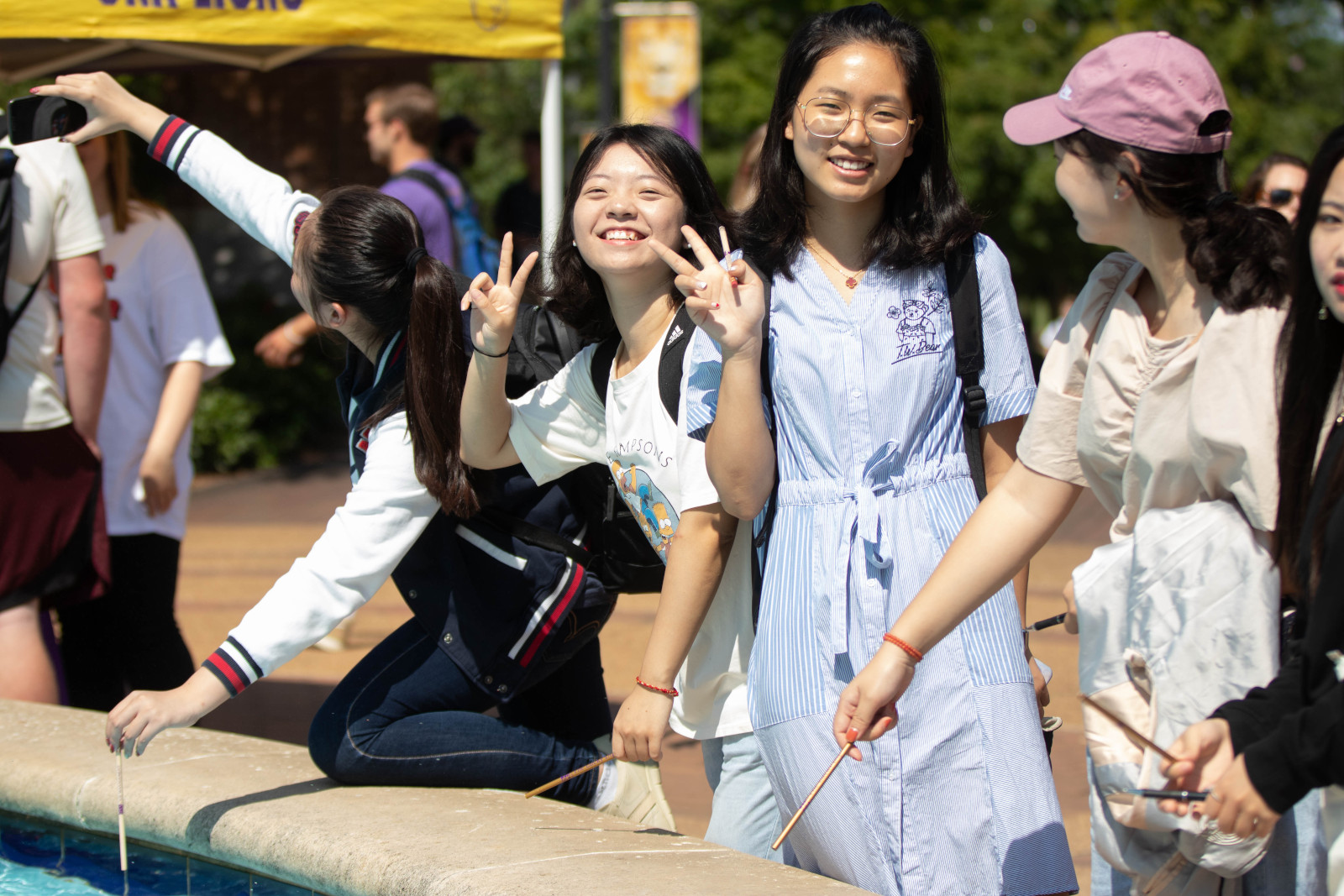 Lucky Dip 2019 Students at the fountain